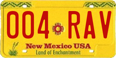 NM license plate 004RAV