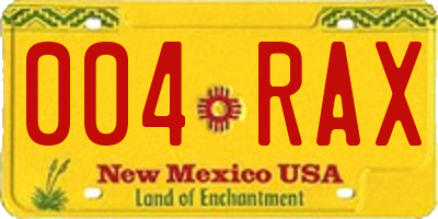 NM license plate 004RAX