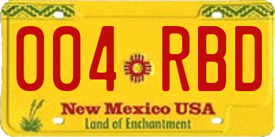 NM license plate 004RBD