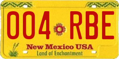 NM license plate 004RBE