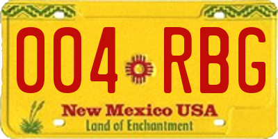 NM license plate 004RBG