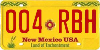 NM license plate 004RBH
