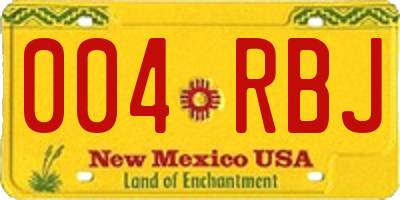 NM license plate 004RBJ