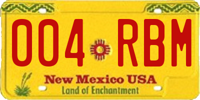 NM license plate 004RBM