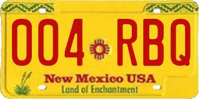 NM license plate 004RBQ