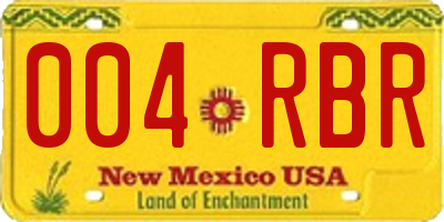 NM license plate 004RBR