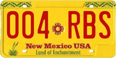 NM license plate 004RBS