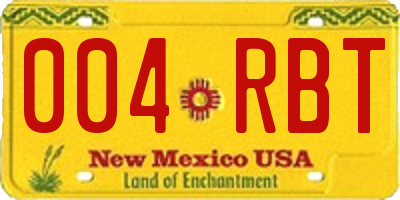 NM license plate 004RBT