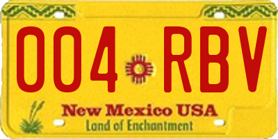 NM license plate 004RBV