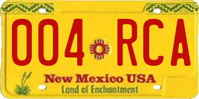 NM license plate 004RCA