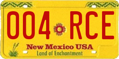 NM license plate 004RCE