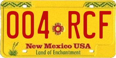 NM license plate 004RCF