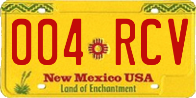 NM license plate 004RCV