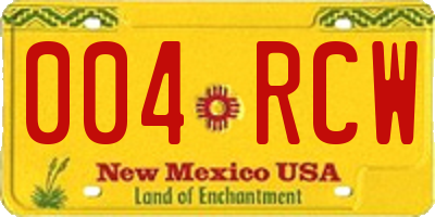 NM license plate 004RCW