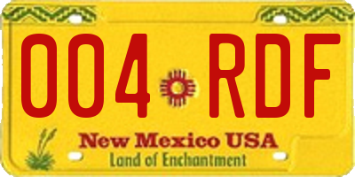 NM license plate 004RDF