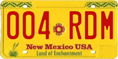 NM license plate 004RDM