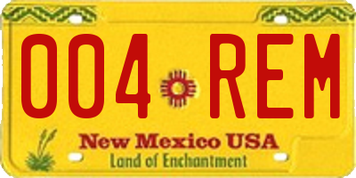 NM license plate 004REM