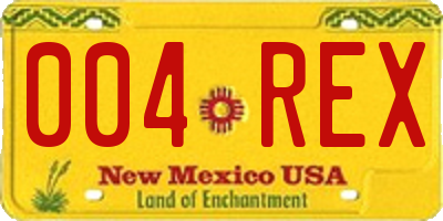 NM license plate 004REX