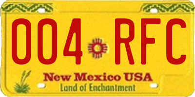 NM license plate 004RFC