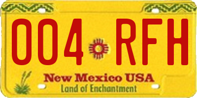 NM license plate 004RFH
