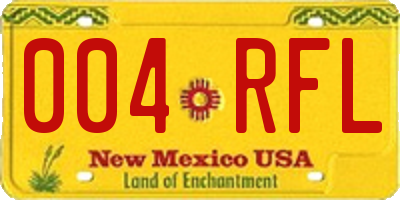NM license plate 004RFL