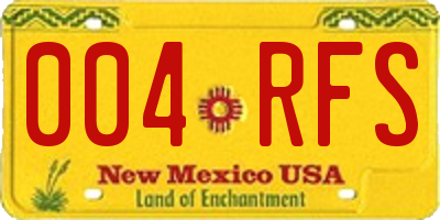 NM license plate 004RFS