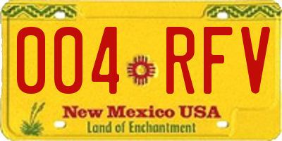 NM license plate 004RFV