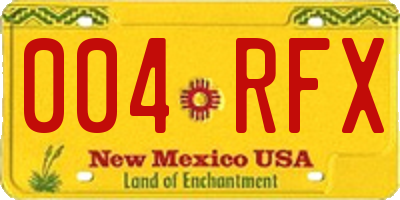 NM license plate 004RFX