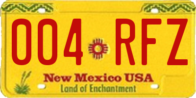NM license plate 004RFZ