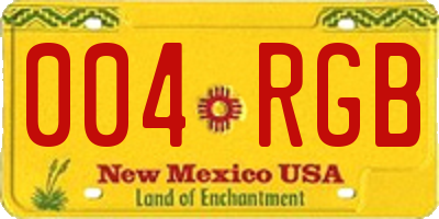 NM license plate 004RGB