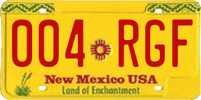 NM license plate 004RGF