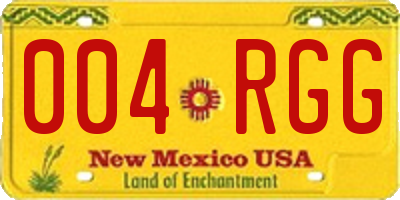 NM license plate 004RGG