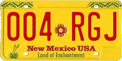 NM license plate 004RGJ