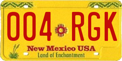 NM license plate 004RGK