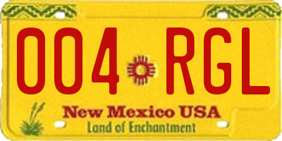 NM license plate 004RGL