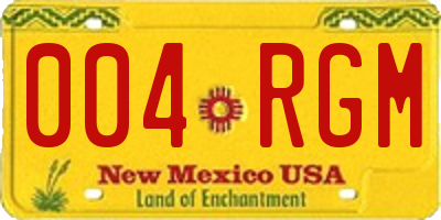 NM license plate 004RGM