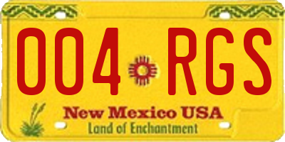 NM license plate 004RGS