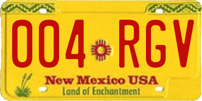 NM license plate 004RGV