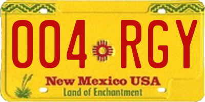 NM license plate 004RGY