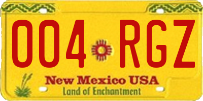 NM license plate 004RGZ