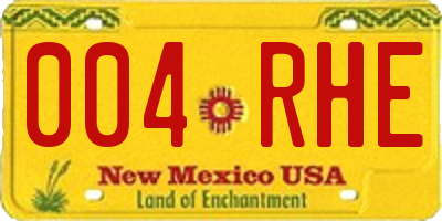 NM license plate 004RHE