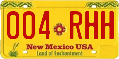 NM license plate 004RHH