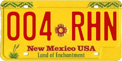 NM license plate 004RHN
