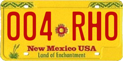 NM license plate 004RHO