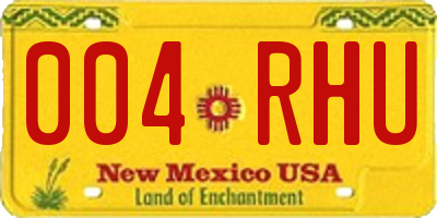NM license plate 004RHU