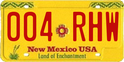NM license plate 004RHW