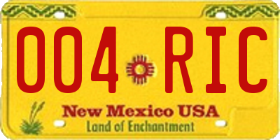 NM license plate 004RIC