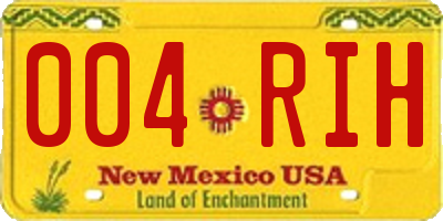 NM license plate 004RIH