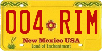 NM license plate 004RIM