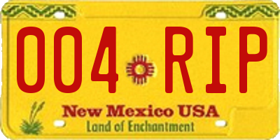 NM license plate 004RIP